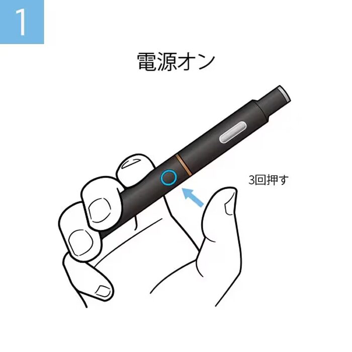 電源ボタン操作の案内図1