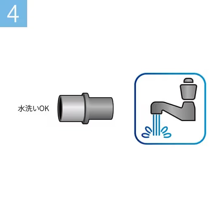 カプセルホルダーを水洗いする様子
