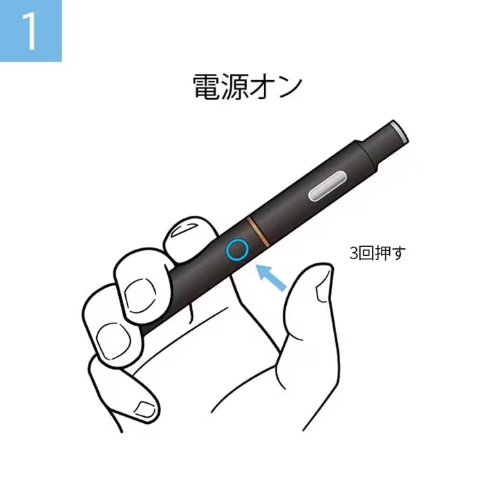 電源ボタンを押す様子1