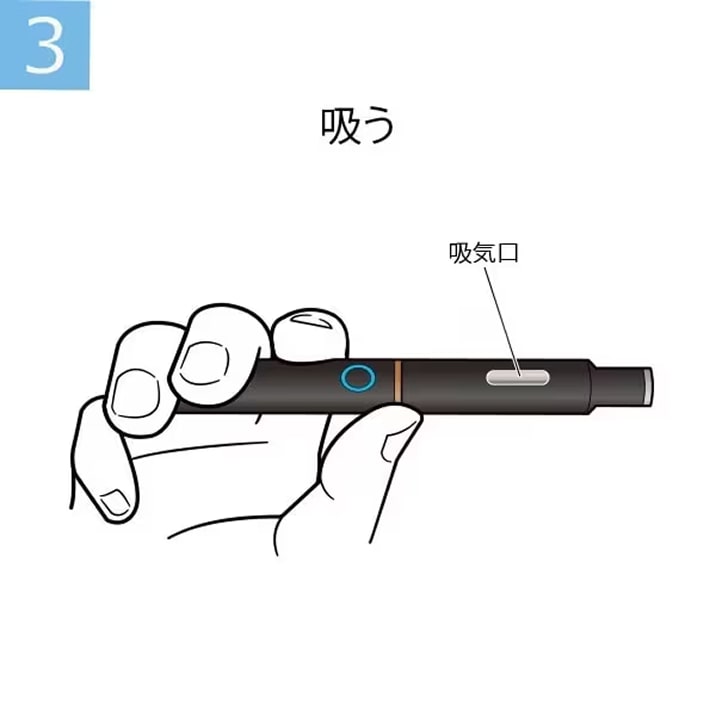 たばこベイパーを吸う様子